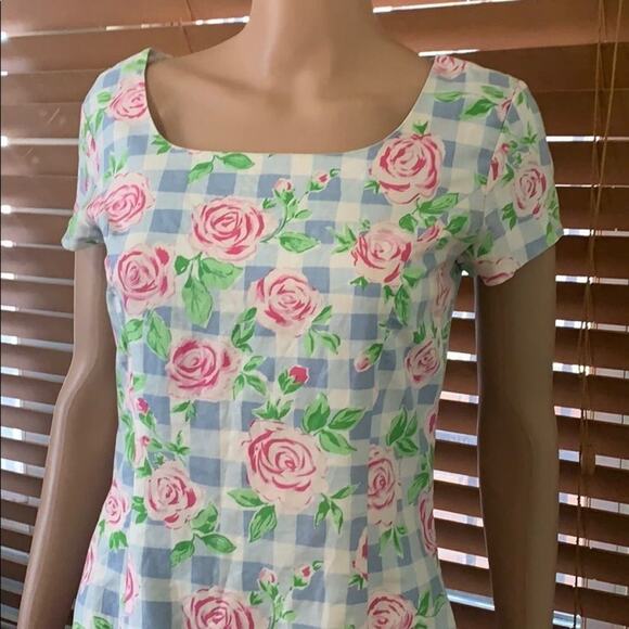 LILLY PULITZER FLORAL LINEN DRESS‎ SIZE 4 - Picture 2 of 11
